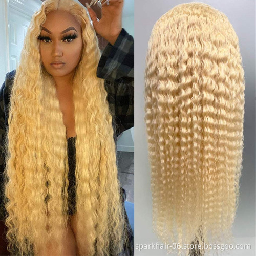180 Density Hd Lace Cuticle Aligned Virgin Wigs Vendor 613 13X6 13x4 Water Wave Blonde Frontal Wigs 613 Blonde Lace Frontal Wig